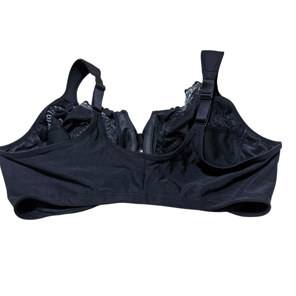 Glamorise 1245 46F Black Underwire Front Closing Bra EUC - Picture 3 of 6